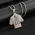 Fully Iced Soccer Jersey Number10 Titanium CZ Hip Hop Bling Pendant Necklace