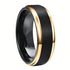 Men's 8mm Tungsten Comfort-Fit Black & 18K Gold Trim Engagement Wedding Band