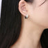 2Tone Titanium Frosted Wide Gold Silver CZ Hypoallergenic Men Women Hoop Earring