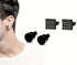 2 Pairs Titanium Steel Black Square CZ Stud & Flat Round Stud Men Women Earrings