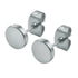 3Pairs 316L Surgical-Steel Flat Round Black Silver Gold Men Women Stud Earrings