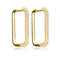 Exquisite Micro Pave 14K Gold Plated Rectangular Cubic Zirconia Hoop Earrings