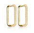 Exquisite Micro Pave 14K Gold Plated Rectangular Cubic Zirconia Hoop Earrings