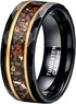 Men's 8mm Tungsten Dinosaur Bone & Meteorite Hammered Comfort-Fit Wedding Band