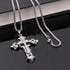 Titanium Creative Multi-Layer Cubic Zirconia Cross Pendant Necklace