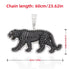 Iced Out 14K Gold Plated Cubic Zirconia Black Jaguar Panther Pendant Necklace