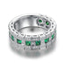 Spectacular Engagement Ring 14K White Gold Plated Green CZ Wedding Band
