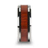 Men's 8mm Tungsten Ring Koa Wood Inlay Comfort-Fit Engagement Wedding Band
