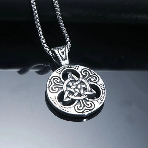 Norse Rune Viking Titanium Celtic Triquetra Trinity Knot Amulet Pendant Necklace