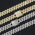 2-Pc ICED OUT 14K Gold Plated Gold/Silver CZ Cuban Chain Bracelet & Necklace Set