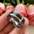 Men's 8mm Tungsten Dinosaur Bone & Meteorite Hammered Comfort-Fit Wedding Band
