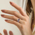 Classic Red Heart Shape 14K White Gold Plated Cubic Zirconia Women's Ring