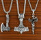 Norse Runes Viking Thor Hammer/Wolf Axe/Wing Cross Sword Amulet Pendant Necklace