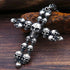 Vintage Cross Skull/Ghost 316L Stainless Steel Carved Halloween Pendant Necklace