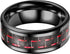 Men's 8mm Tungsten Ring Red Black Carbon Fiber Inlay Comfort-Fit Wedding Band