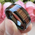 Men's 8mm Tungsten Black Hawaii Koa Wood Beveled-Edges Polished Wedding Band