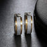 2Tone Titanium Frosted Gold Silver Hypoallergenic Men Women Huggie Hoop Earrings