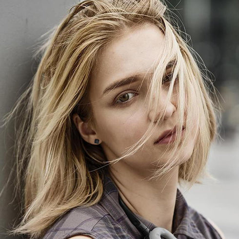 2 Pairs Titanium Steel Black Square CZ & Round CZ Stud Earrings For Men Women