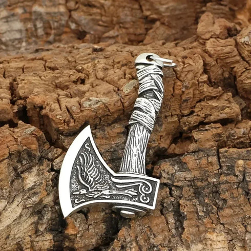 Norse Runes Viking Thor Hammer/Wolf Axe/Wing Cross Sword Amulet Pendant Necklace