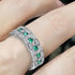 Spectacular Engagement Ring 14K White Gold Plated Green CZ Wedding Band