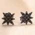 Black Eight Pointed Star Cubic Zirconia Versatile Stud Earrings For Men & Women