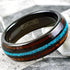 Men's 8mm Tungsten Carbide Crushed Turquoise Koa Wood Comfort-Fit Wedding Band