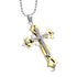 Titanium Creative Multi-Layer Cubic Zirconia Cross Pendant Necklace