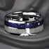 Men's 8mm Titanium Green Marble/Blue Galaxy & Meteorite Comfort-Fit Wedding Band