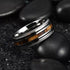 Men's 8mm Tungsten Silver Zebra Wood Inlay Sawtooth Edge Engagement Wedding Band