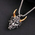 Vintage Cross Skull/Ghost 316L Stainless Steel Carved Halloween Pendant Necklace
