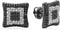 Exquisite Micropave Square Kite Black Plated Cubic Zircon Men Women Stud Earring