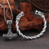 Nordic Viking Wolf Head Thor's Hammer Men Women Mjolnir Necklace & Bracelet Set