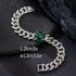 Fully Iced 14K White Gold Plated Green Cubic Zirconia Cuban Link Bracelet