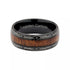 Men's 8mm Tungsten Ring Koa Wood Inlay With Laser Pattern Dome Wedding Band