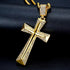 Iced Out Bling 18K Gold Plated Cubic Zirconia Cross Pendant Necklace