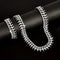 2 Pc FULLY ICED 14K White Gold Plated CZ Thorn Cuban Link Chain Necklace & Bracelet