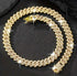2-Pc Men FULLY ICED Thick 14K Gold Plated CZ Miami Cuban Link Necklace+Bracelet