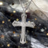 Iced Out Bling 14K Gold Plated Cubic Zirconia Blessed Cross Pendant Necklace