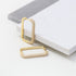 Exquisite Micro Pave 14K Gold Plated Rectangular Cubic Zirconia Hoop Earrings