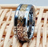 Men's 8mm Beveled Edge Comfort-Fit Yellow Celtic Dragon Tungsten Wedding Band