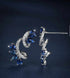 Stunning Cubic Zirconia Blue Sapphire 14K White Gold Plated Earrings for Women