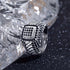 Exquisite Pave 18K White Gold Plated Black & White Cubic Zirconia Men Women Ring