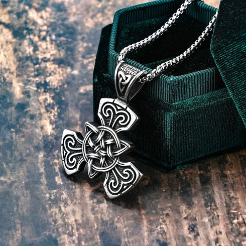 Norse Rune Viking Titanium Celtic Triquetra Trinity Knot Amulet Pendant Necklace