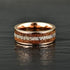 Men's 8mm Tungsten Deer Antler Whiskey Barrel Wood Inlay Engagement Wedding Band