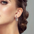 Micro Pave Multicolor Sterling Silver U-Shape Cubic Zirconia Women Hoop Earrings
