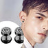 316L Surgical Steel Round Greek Pattern CZ Barbell Men & Women Stud Earrings