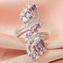 Luxury Amethyst 18K White Gold-Plated Zirconia Women Ring Valentine's Gift