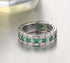 Spectacular Engagement Ring 14K White Gold Plated Green CZ Wedding Band