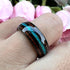 Men's 8mm Tungsten Carbide Crushed Turquoise Koa Wood Comfort-Fit Wedding Band