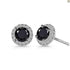 Paved Round Cut Black & White 18K White Gold Plated CZ Men & Women Stud Earrings
